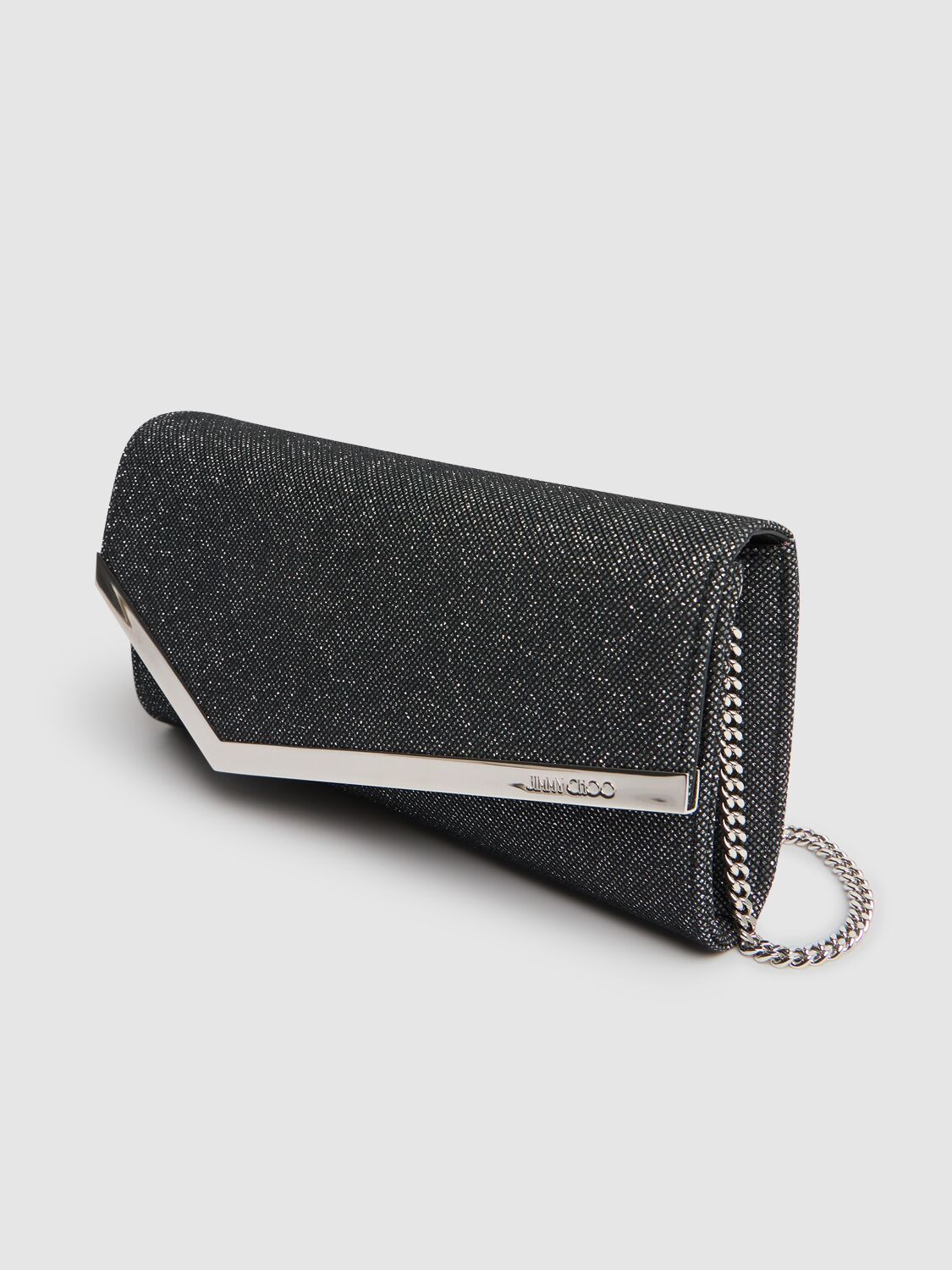 Jimmy Choo Emmie Glittered Clutch In Cosmo