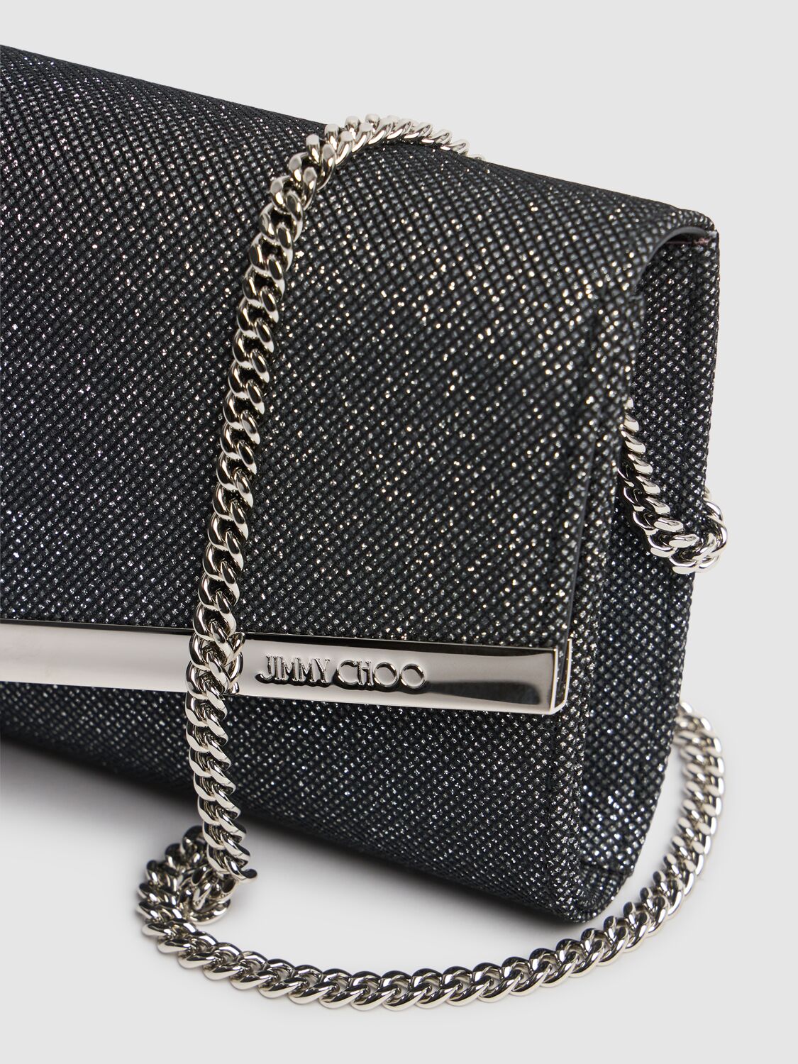 Jimmy Choo Emmie Glittered Clutch In Cosmo