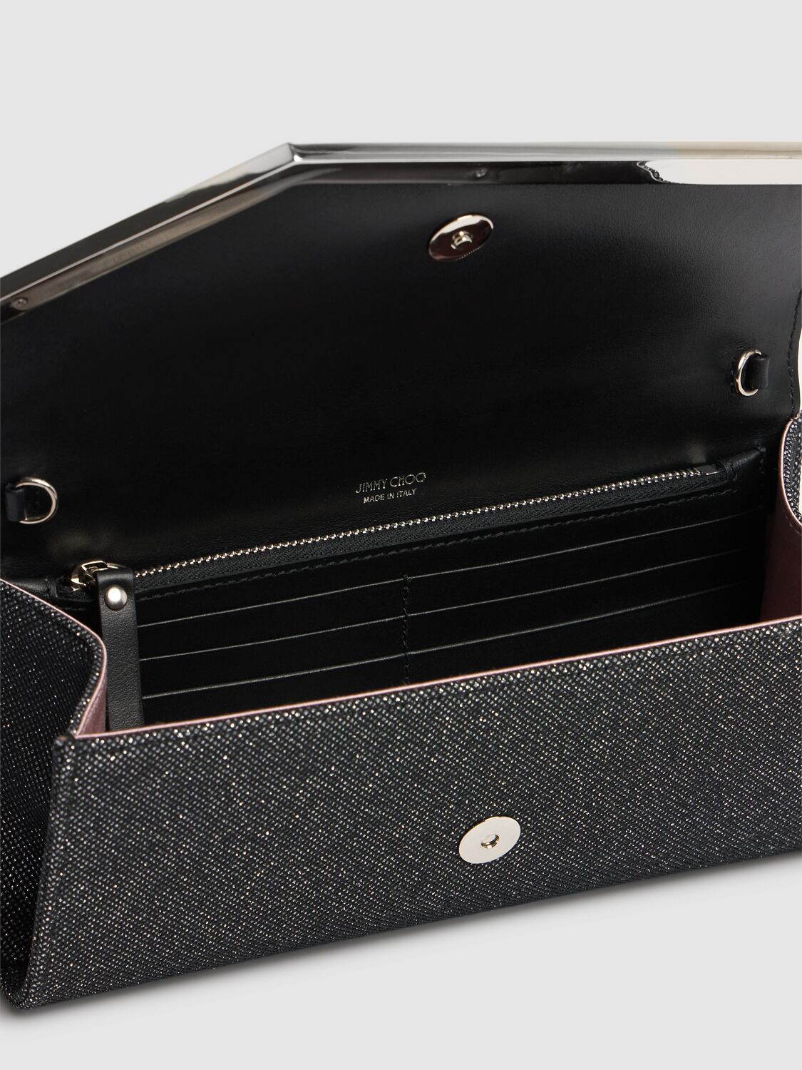 Jimmy Choo Emmie Glittered Clutch In Cosmo