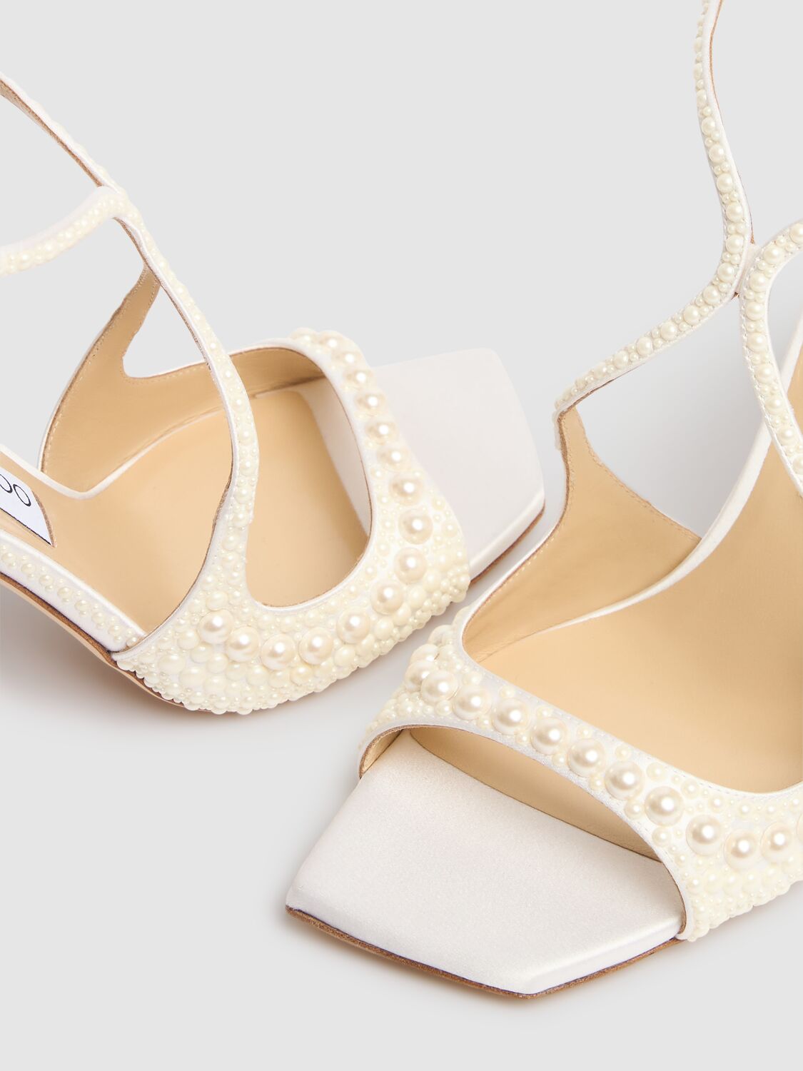 Jimmy Choo Azia 95 Sandals With Pearls In White