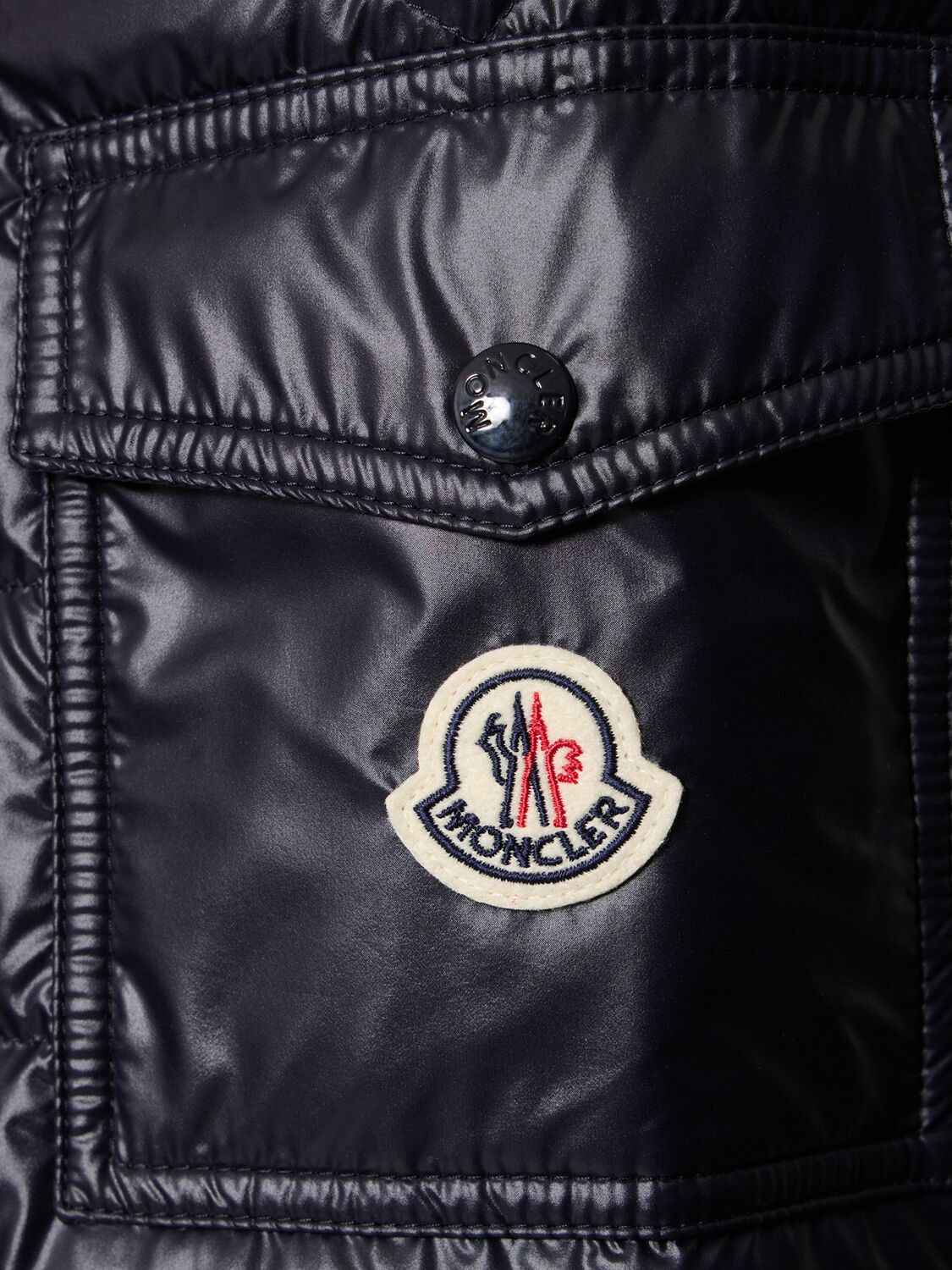 Moncler Men's Lauros Hooded Short Down Jacket In Midnight Blue