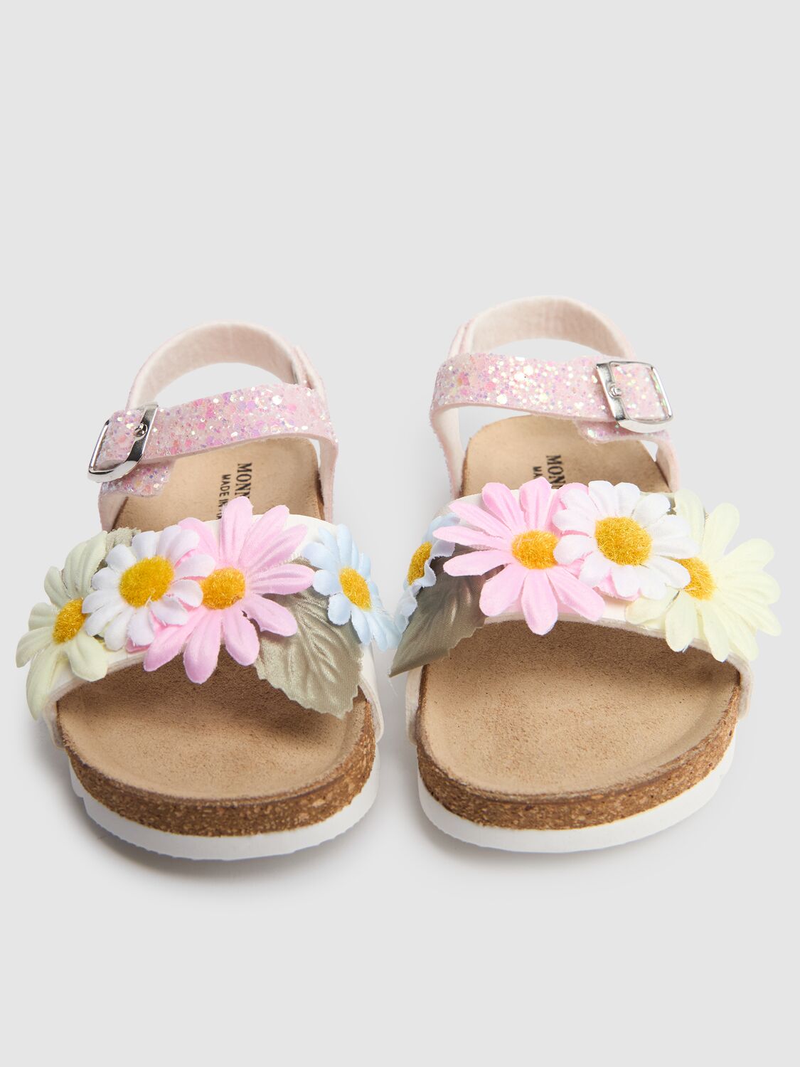 MONNALISA DAISY APPLIQUÉ SANDALS 