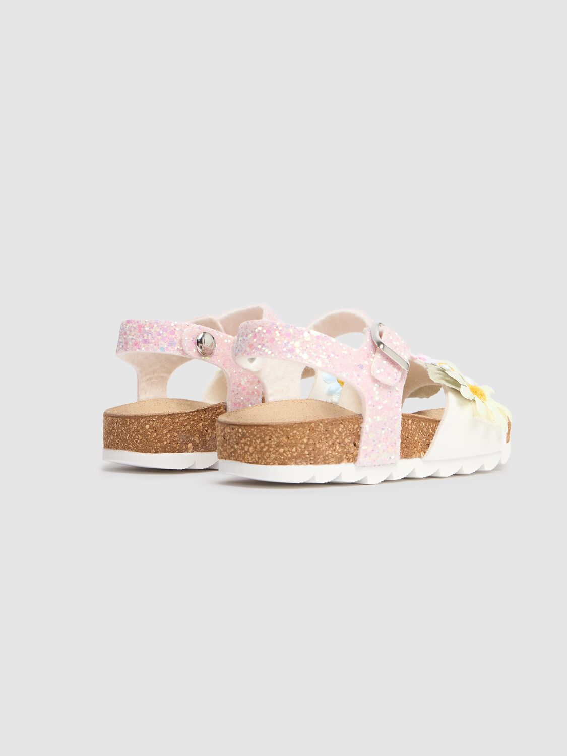 MONNALISA DAISY APPLIQUÉ SANDALS 