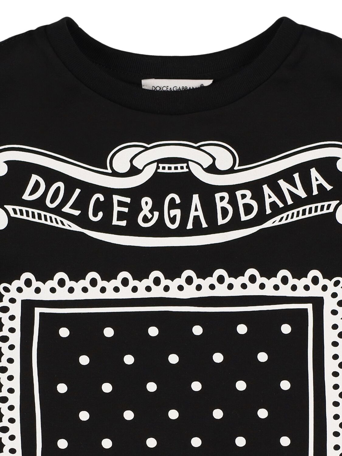 Dolce & Gabbana Printed Cotton Jersey T-shirt In Black