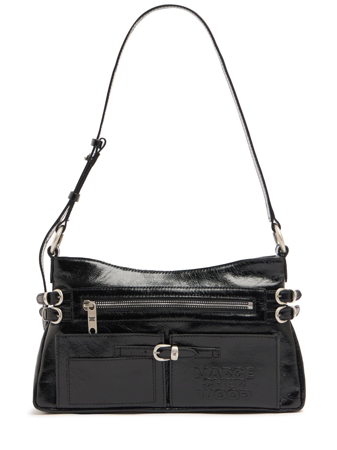 MARGESHERWOOD Flat Pocket Crinkle Leather Shoulder Bag