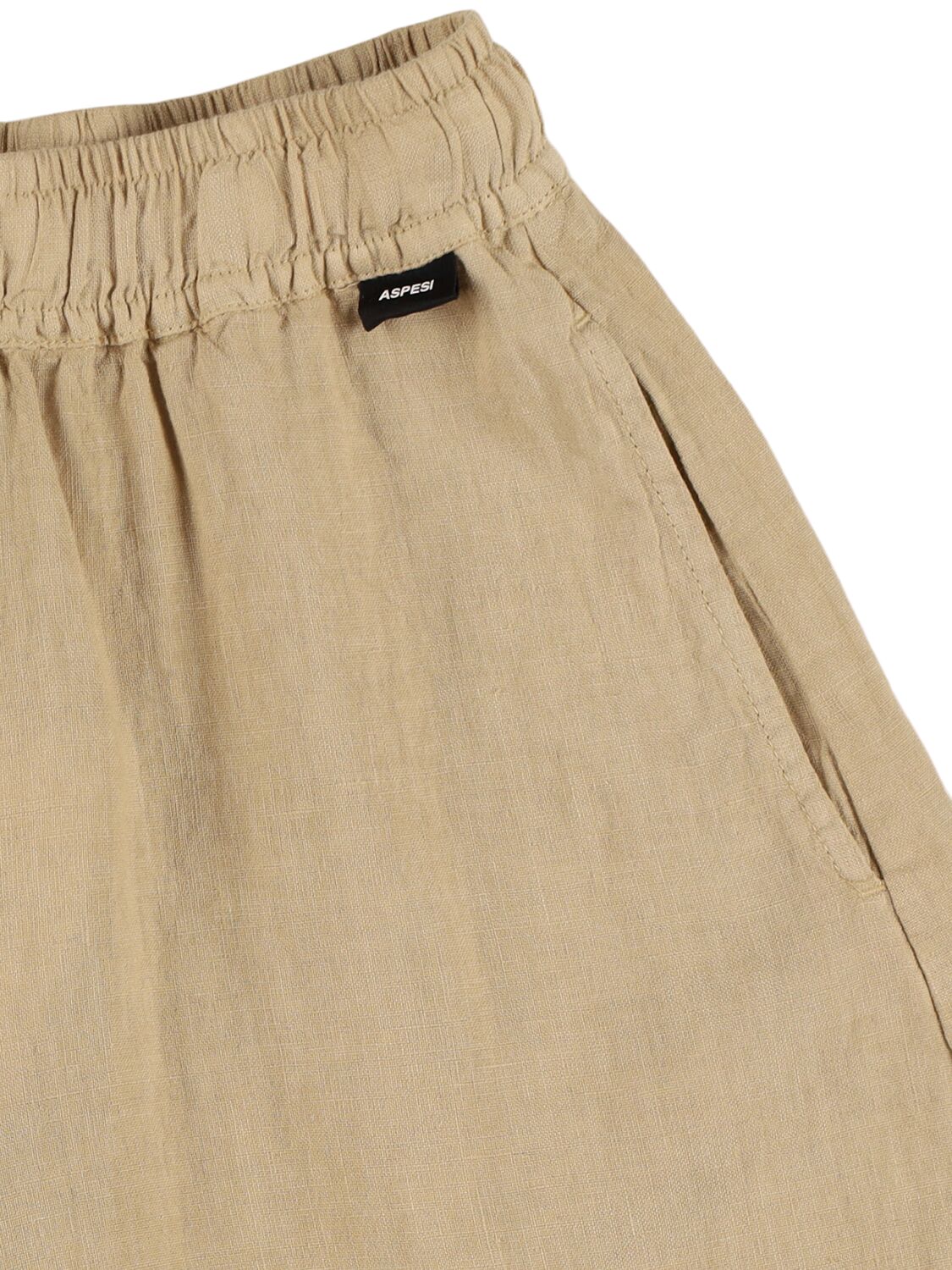 Aspesi Wide Leg Linen Pants In Beige