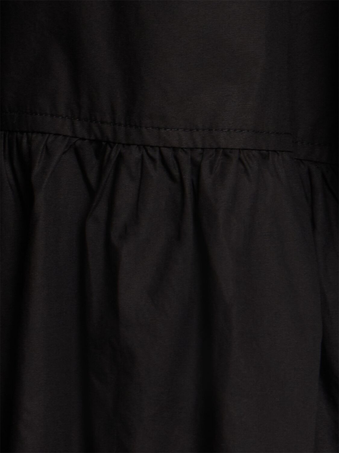 Shop Ganni Tie String Cotton Poplin Mini Dress In Black