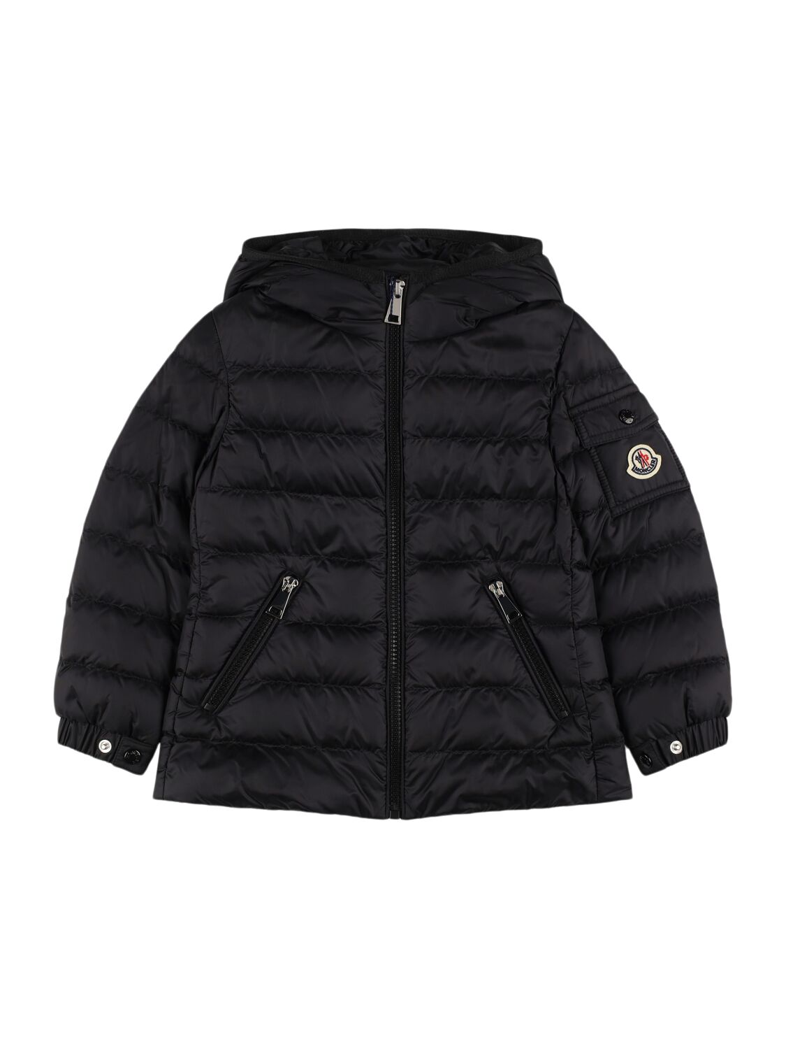 Moncler Gles Nylon Down Jacket In Black