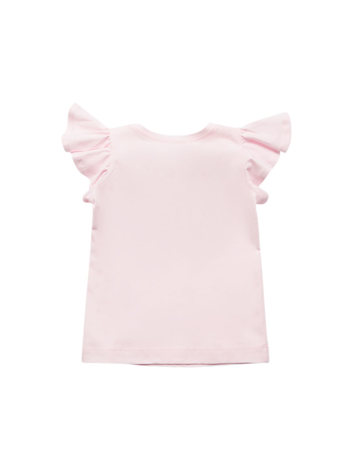 MONNALISA COTTON BLEND JERSEY T-SHIRT W/ APPLIQUÉ 