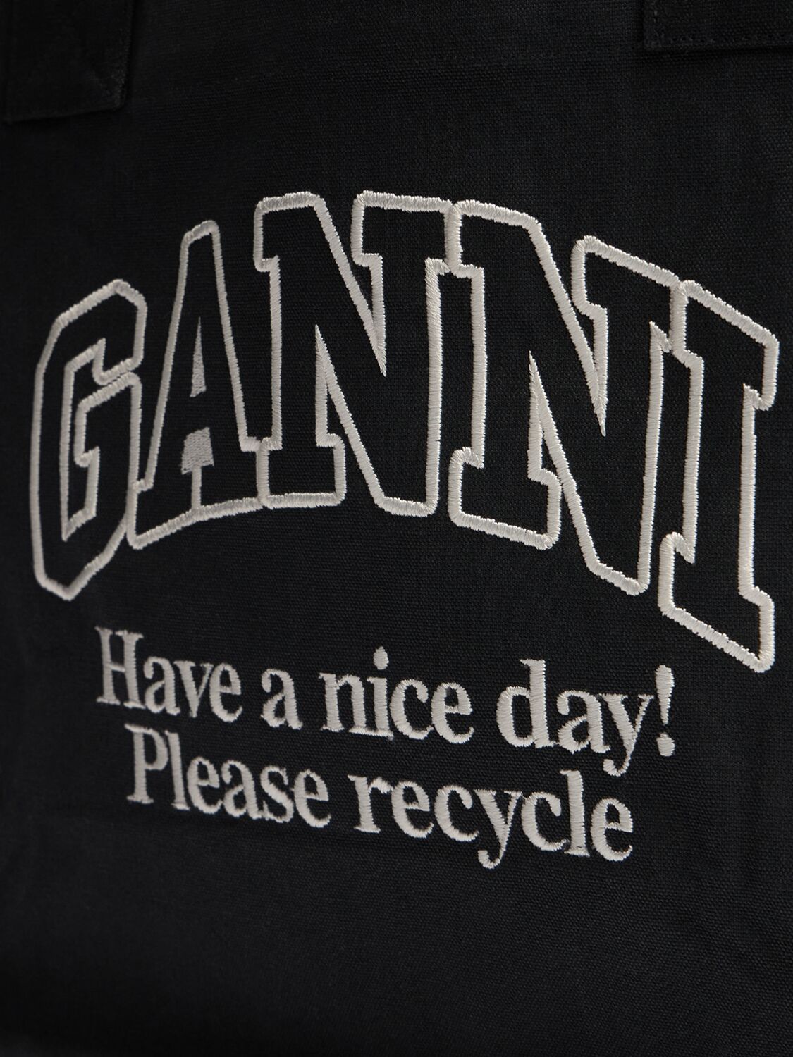 Ganni Large Easy Denim Shopping Bag In Phantom