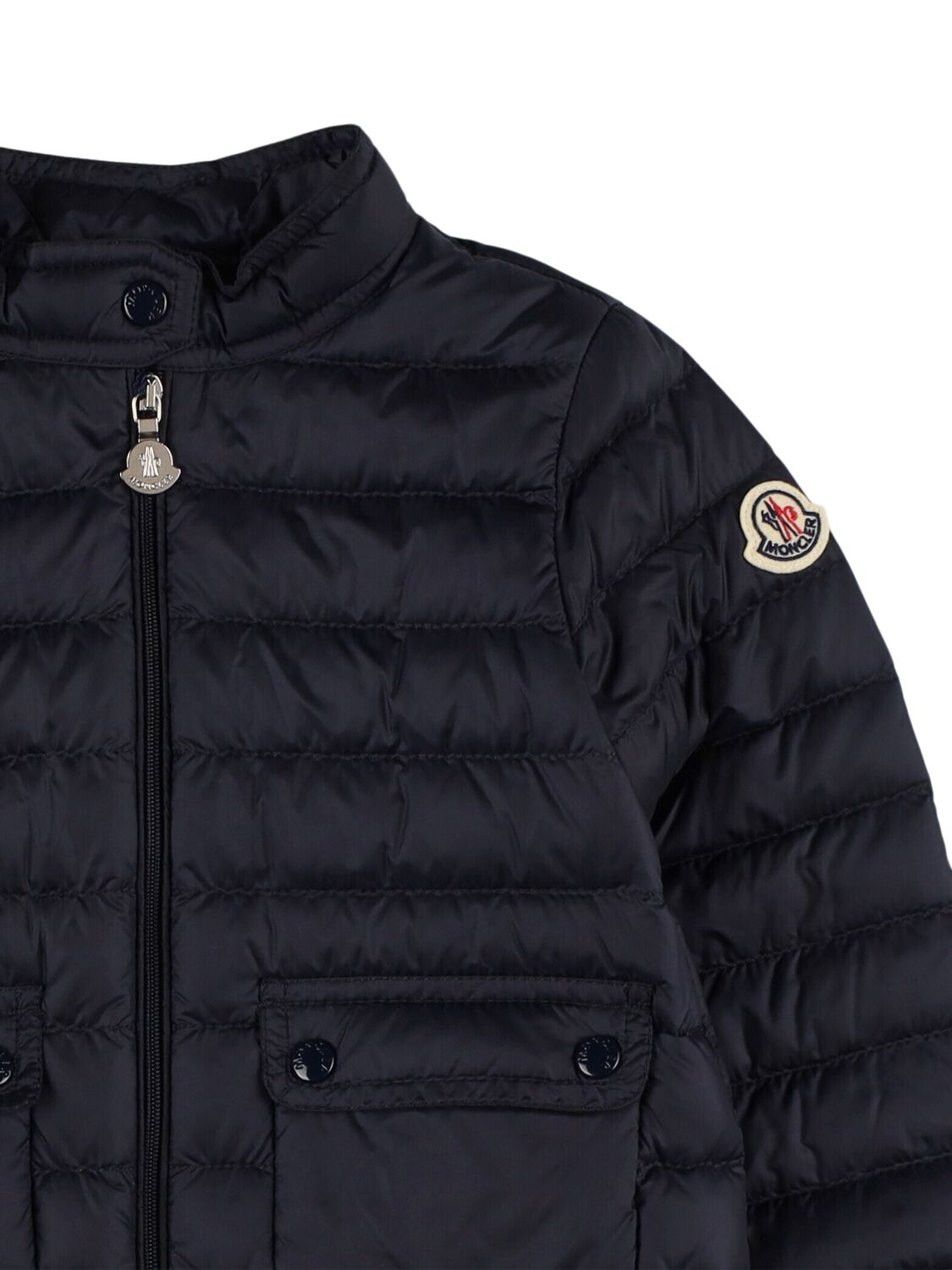 Moncler Lans Nylon Down Jacket In Navy