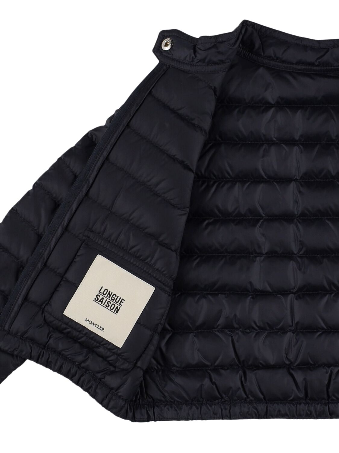 Moncler Lans Nylon Down Jacket In Navy