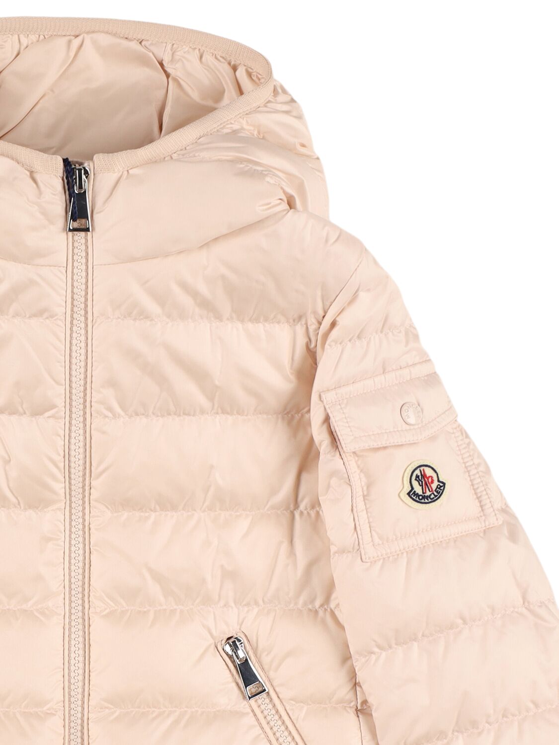 Moncler Gles Nylon Down Jacket In Light Pink