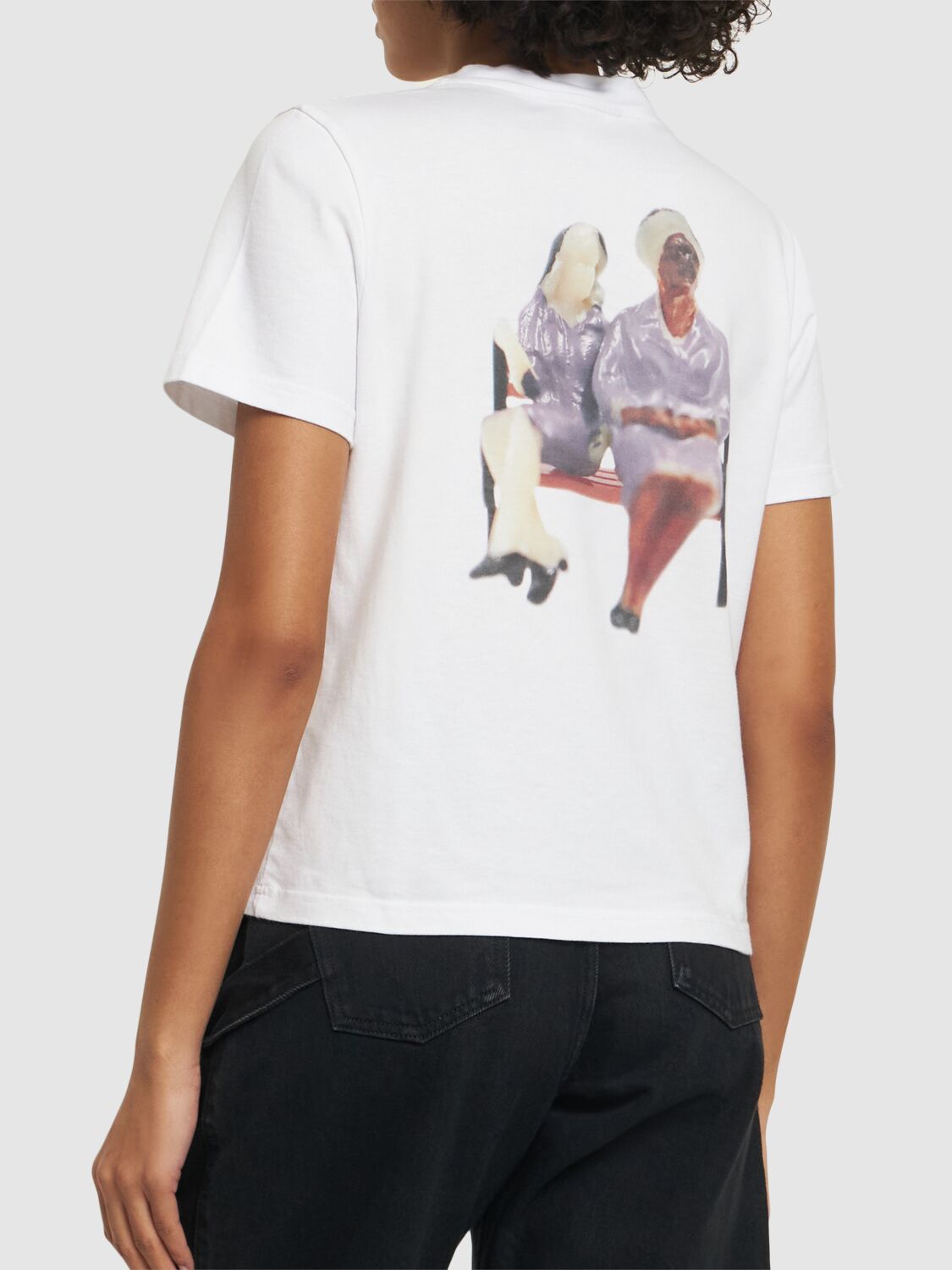 JW ANDERSON ANCHOR EMBROIDERY BACK PRINT T-SHIRT 