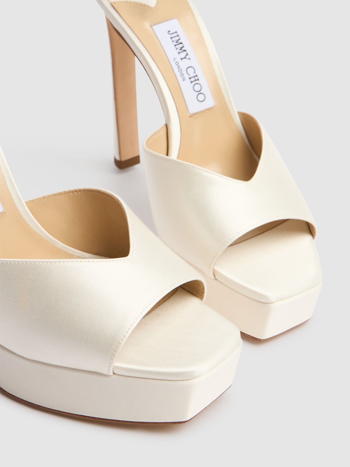 Jimmy Choo Saeda 125mm Crystal-embellished Sandals In Ivory