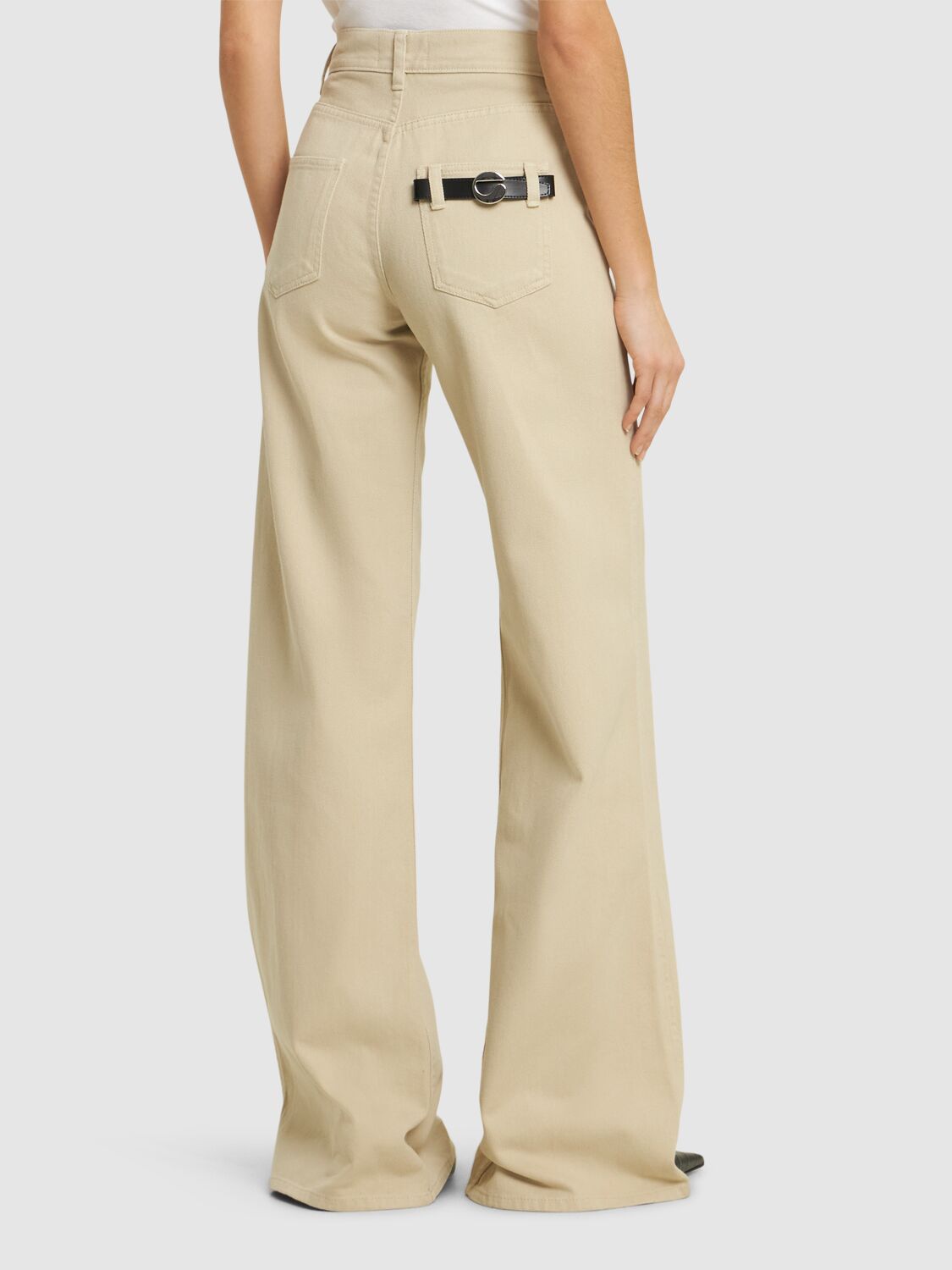 Coperni Rigid High-rise Wide-leg Jeans In Beige