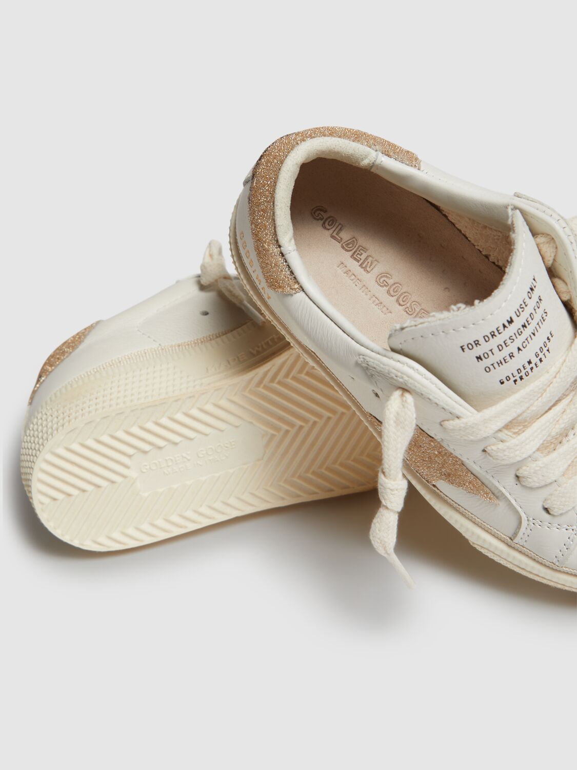GOLDEN GOOSE MAY LEATHER & CRYSTAL SNEAKERS 