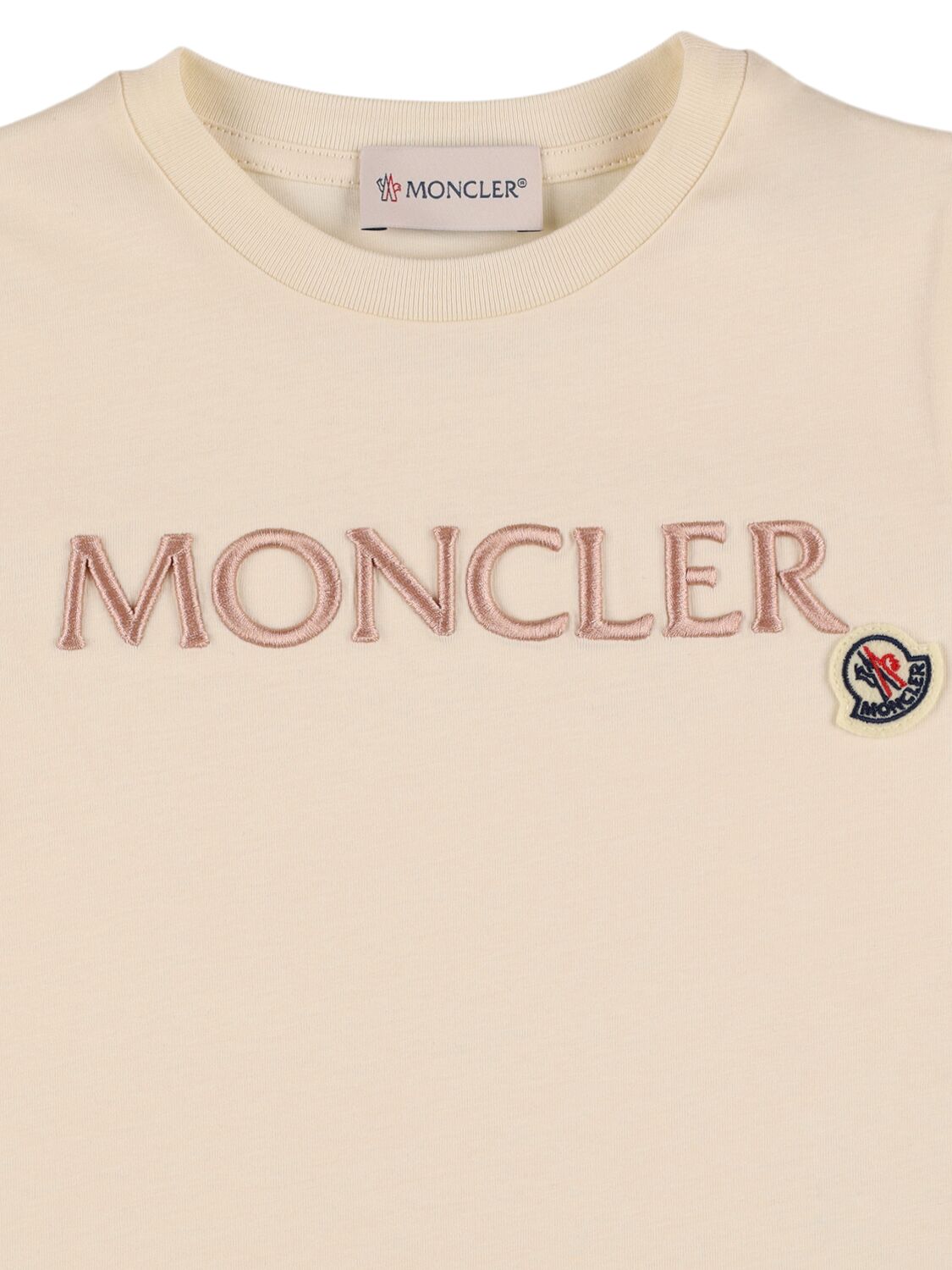Moncler Embroidered Logo Cotton T-shirt In White