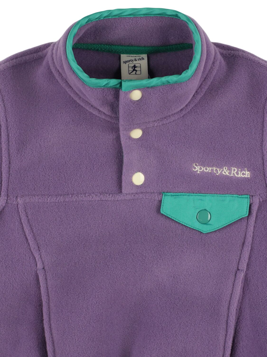 Sporty And Rich Buttoned Polar Fleece Sweatshirt In Purple
