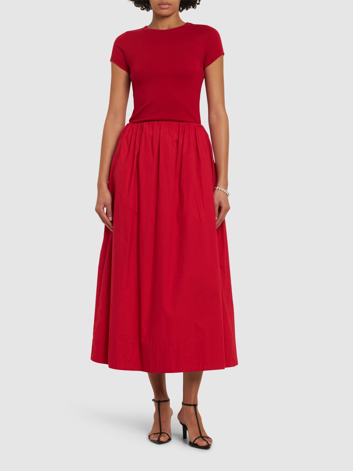 POSSE SYLVIE COTTON MIDI SKIRT 