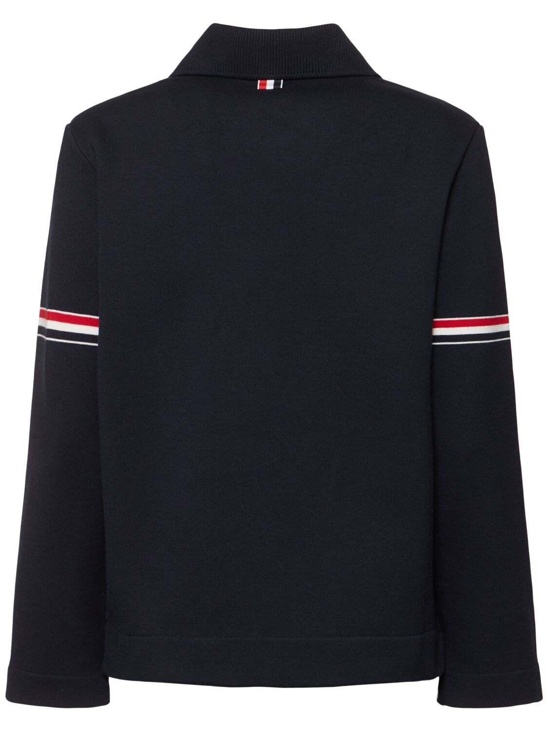 Thom Browne Cotton-blend Collared Jacket In 海军蓝