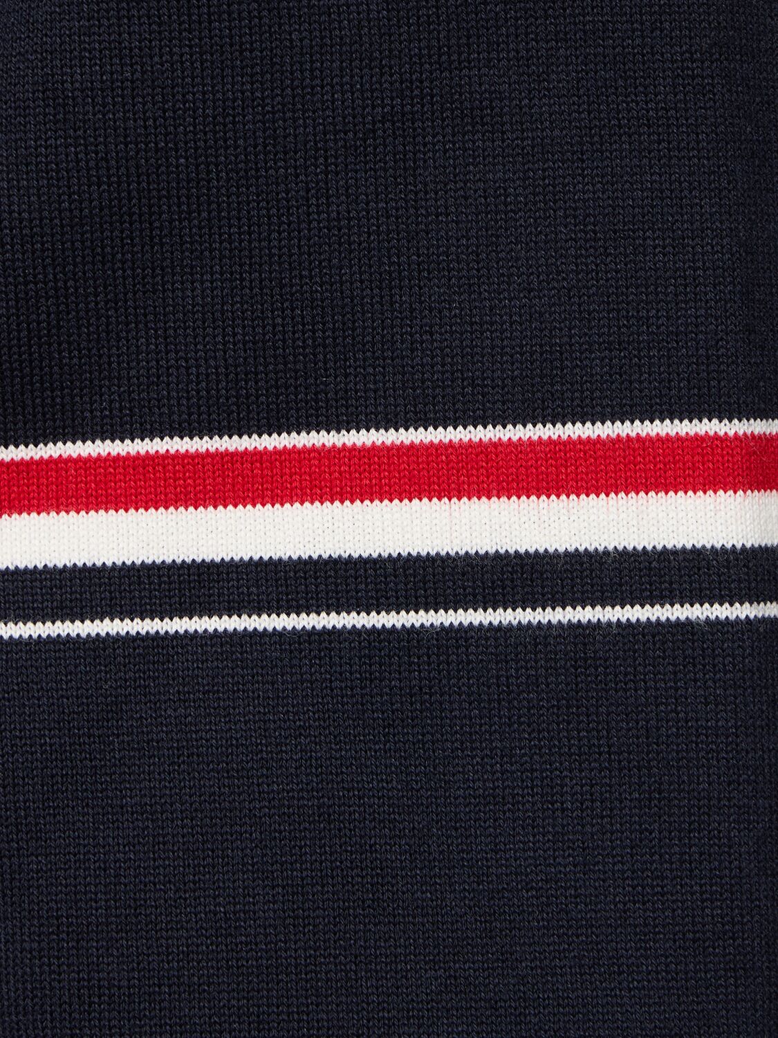 Thom Browne Cotton-blend Collared Jacket In 海军蓝