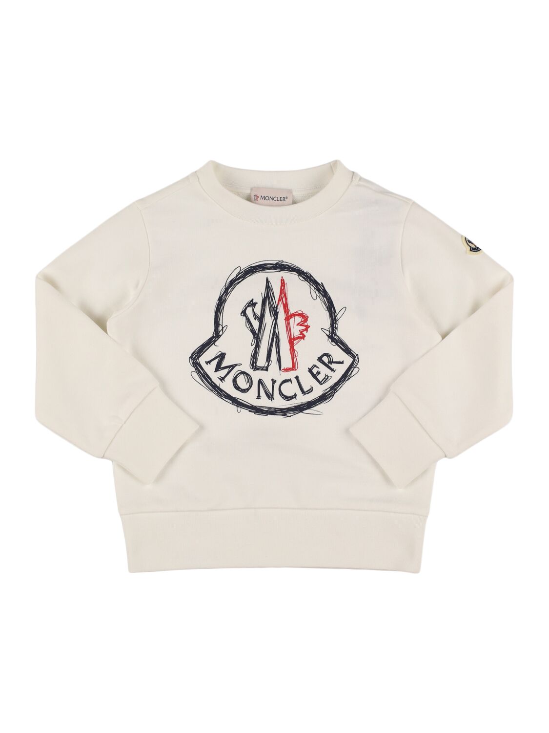Moncler Logo Cotton Sweatshirt In White
