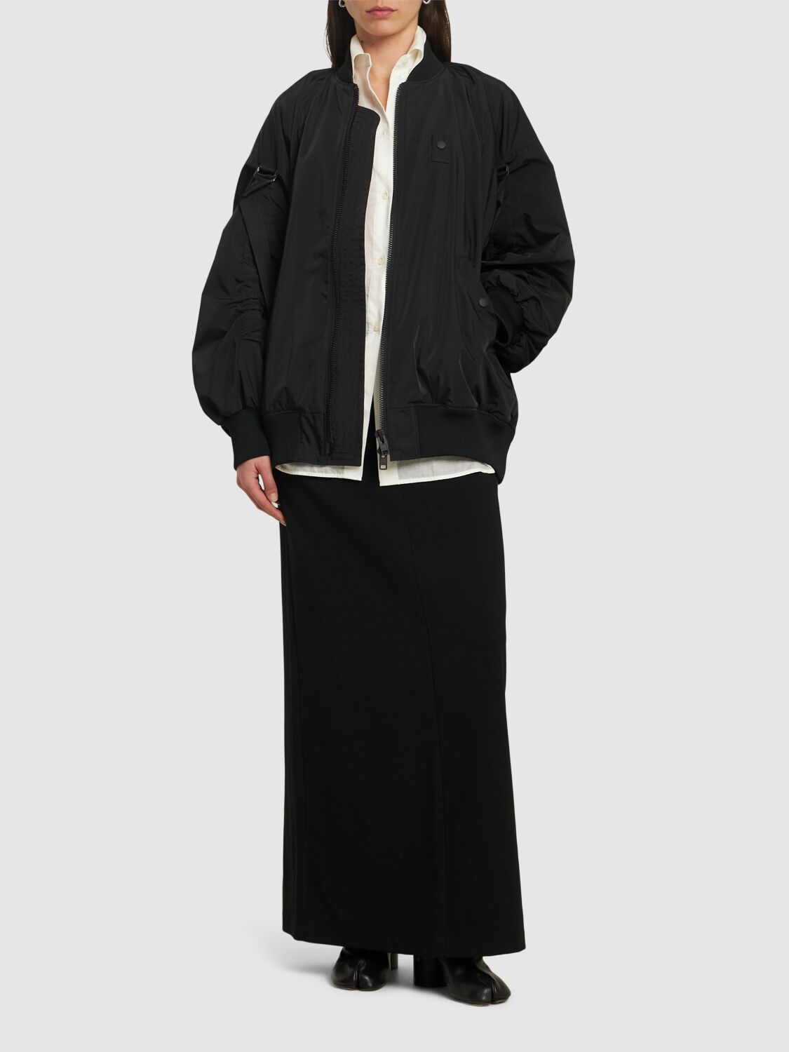 Yohji Yamamoto Twill Bomber Jacket In 黑色