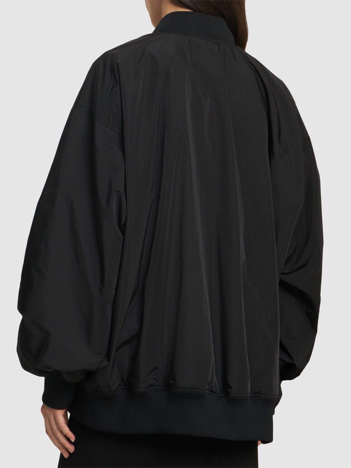 Yohji Yamamoto Twill Bomber Jacket In 黑色