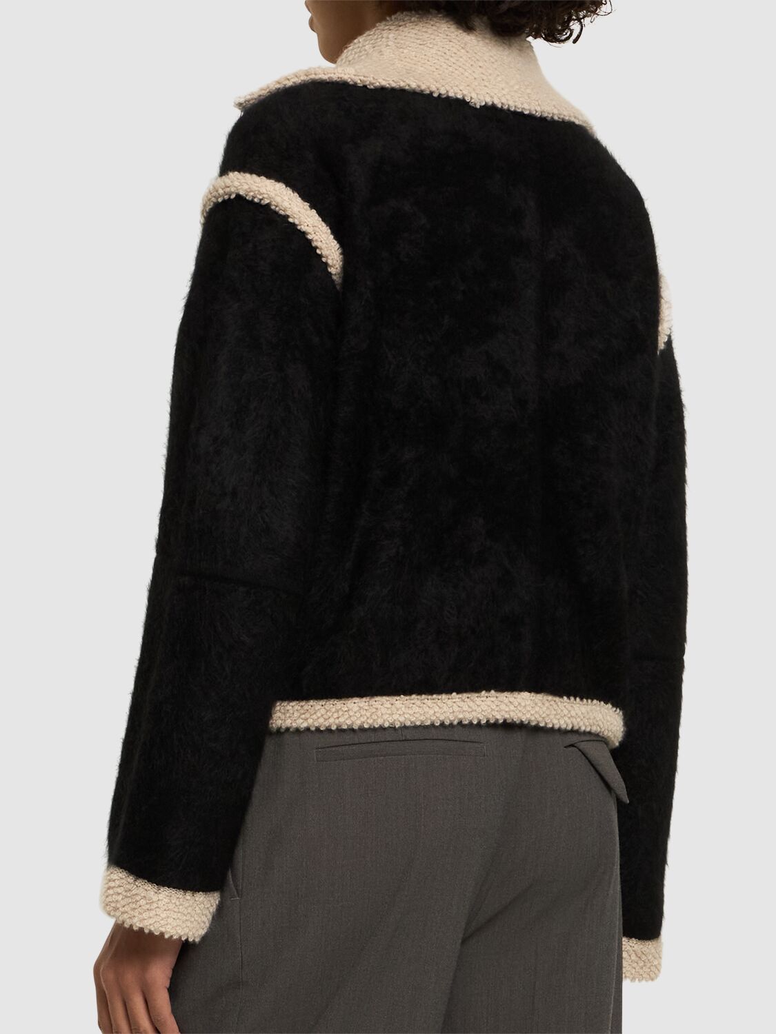 Guest In Residence Black Grizzly Bomber Jacket In 黑色/象牙色