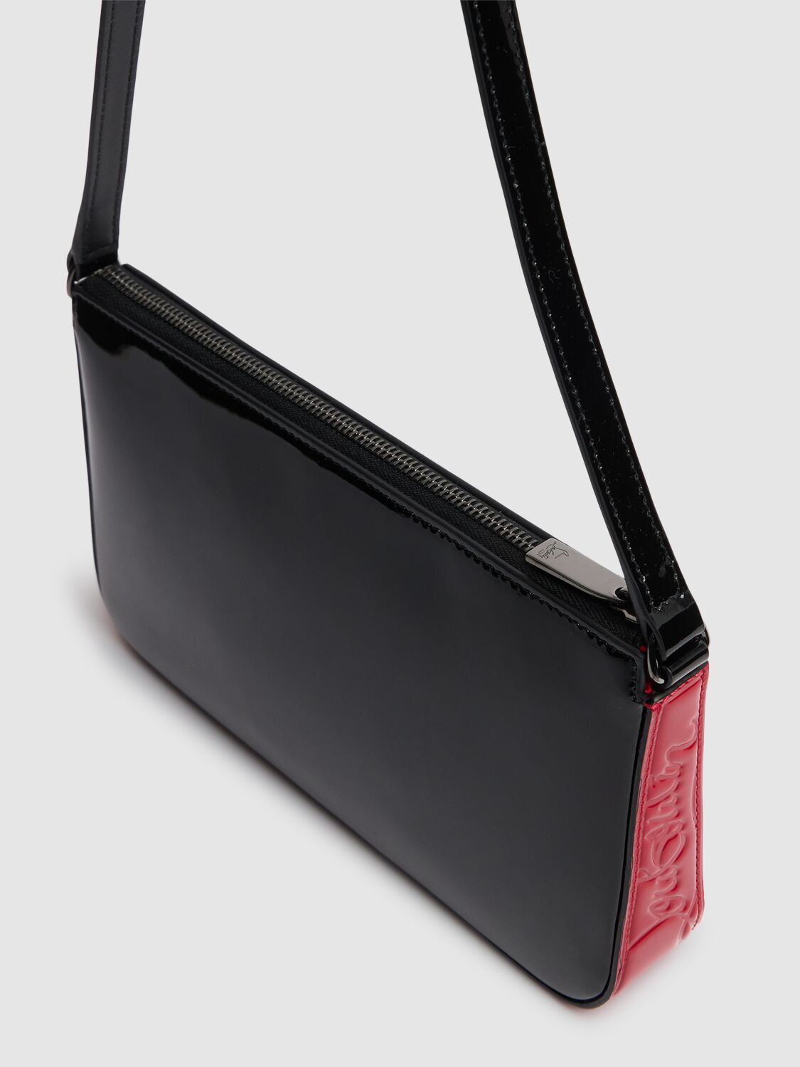Shop Christian Louboutin Mini Loubila Crystal Shoulder Bag In 黑色