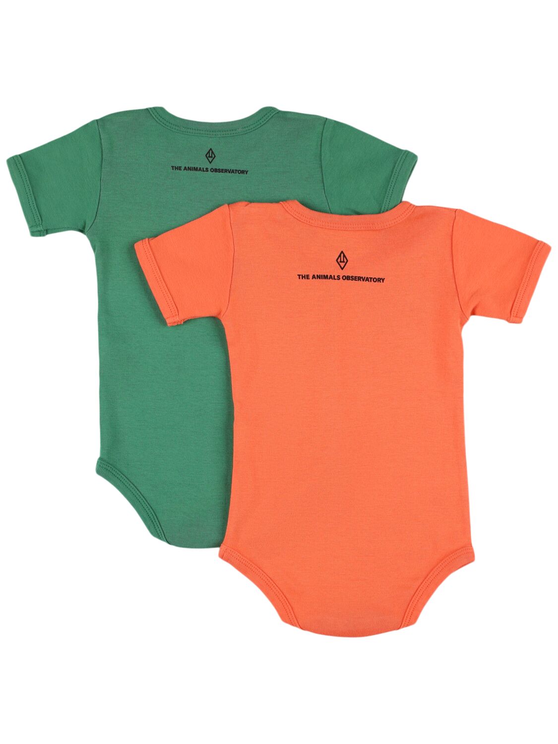 The Animals Observatory Set Of 2 Cotton Jersey Bodysuits In Green/red