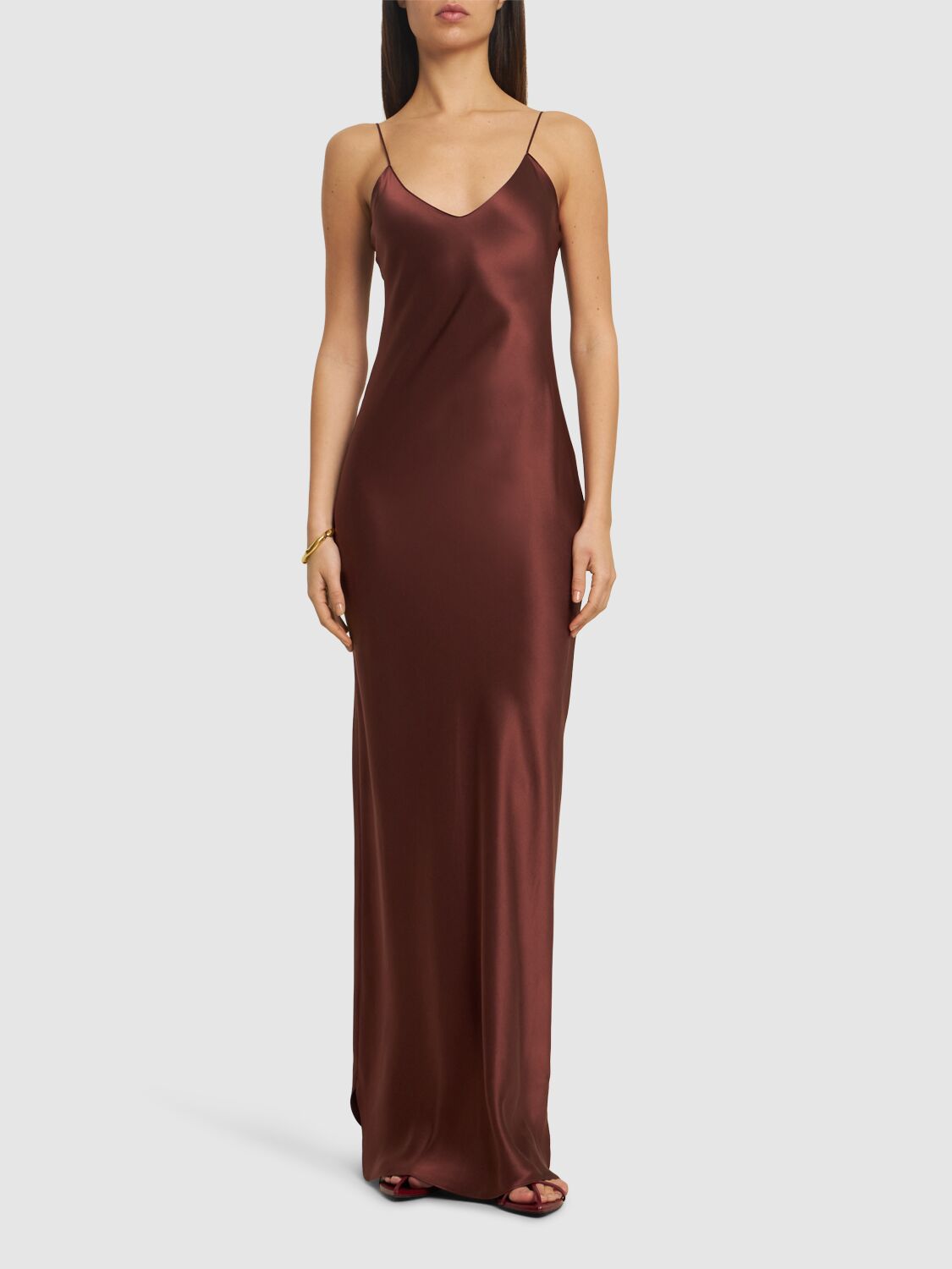 NILI LOTAN CAMI SILK CHARMEUSE GOWN 