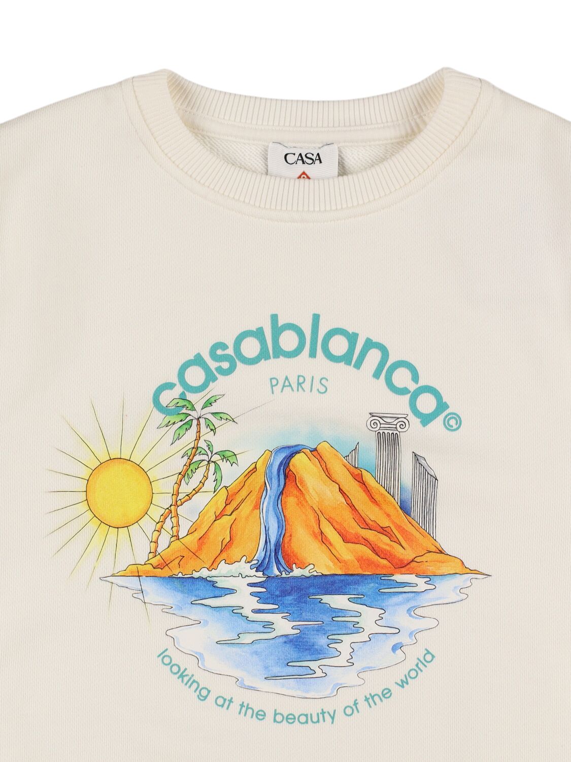 CASABLANCA PRINTED COTTON CREWNECK SWEATSHIRT 