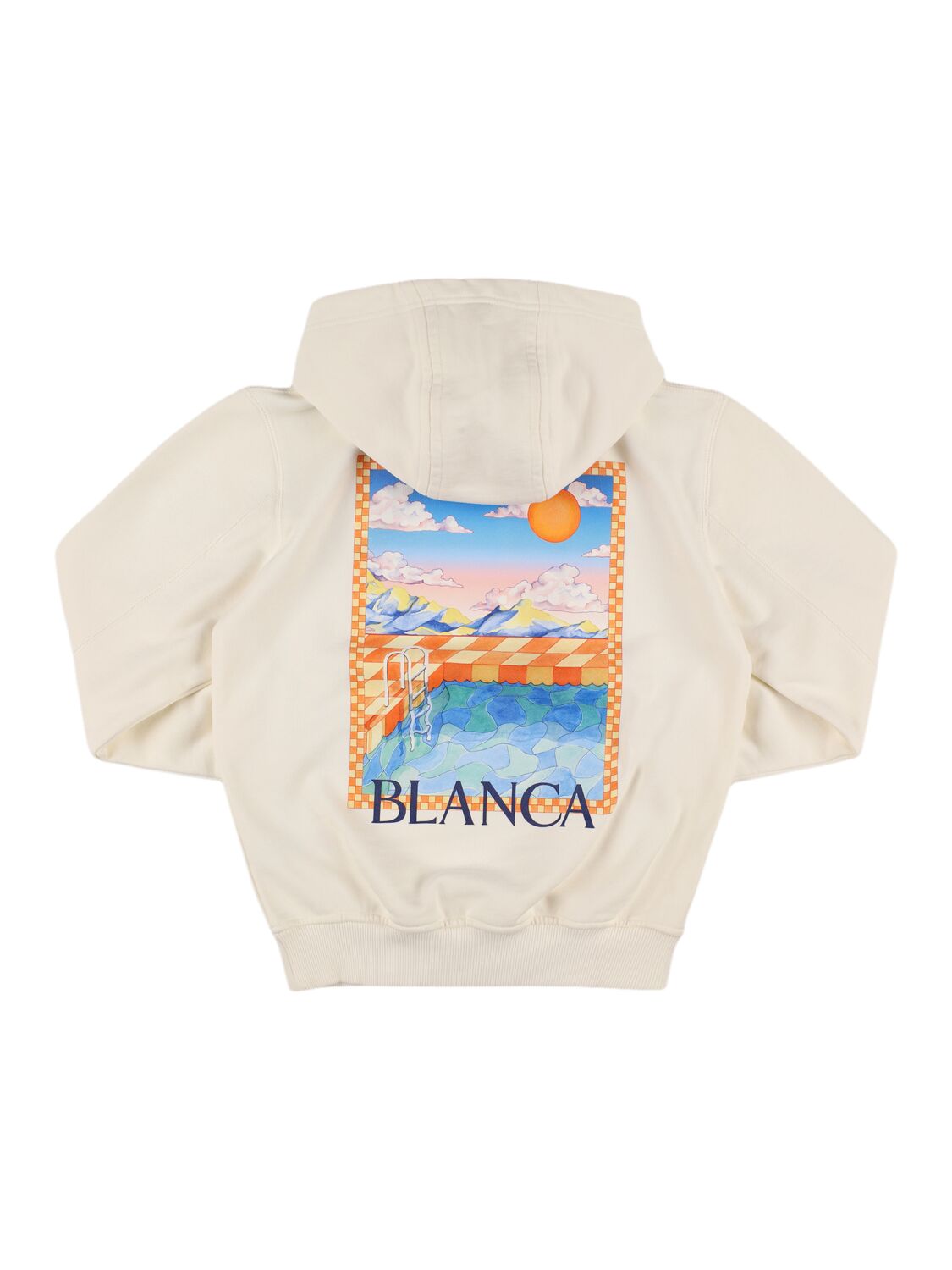 CASABLANCA PRINTED COTTON HOODED SWEATSHIRT 