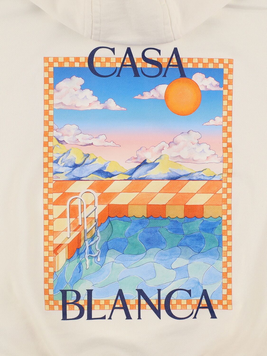CASABLANCA PRINTED COTTON HOODED SWEATSHIRT 