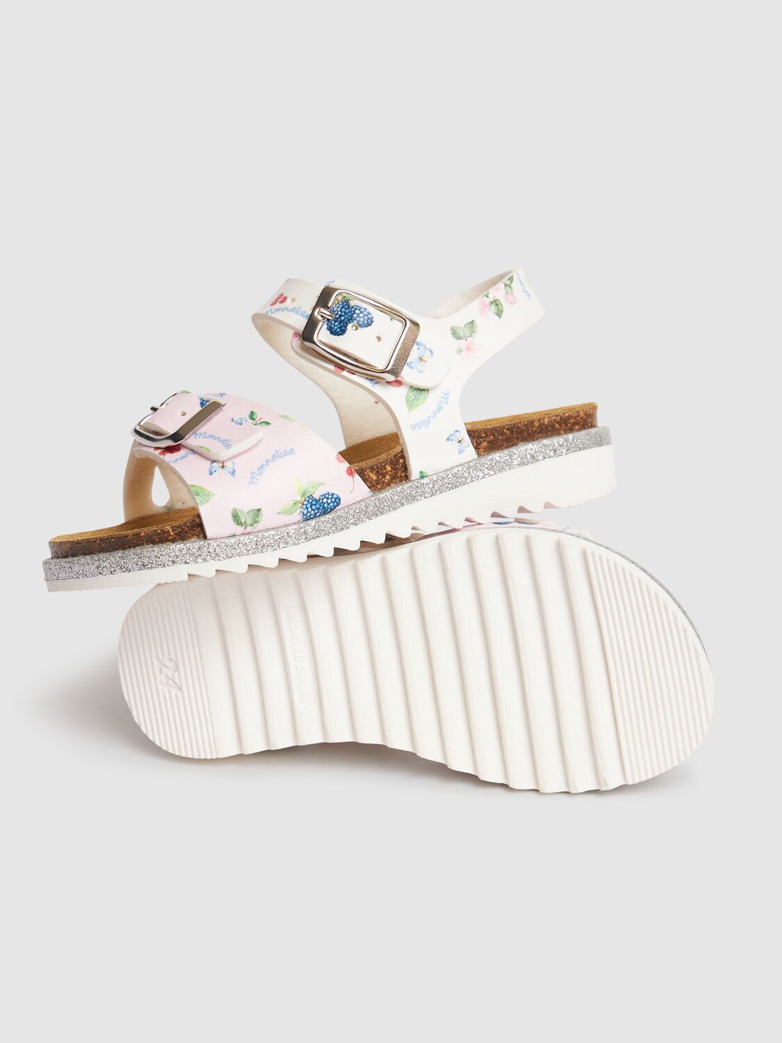 MONNALISA PRINTED PLATFORM SANDALS 