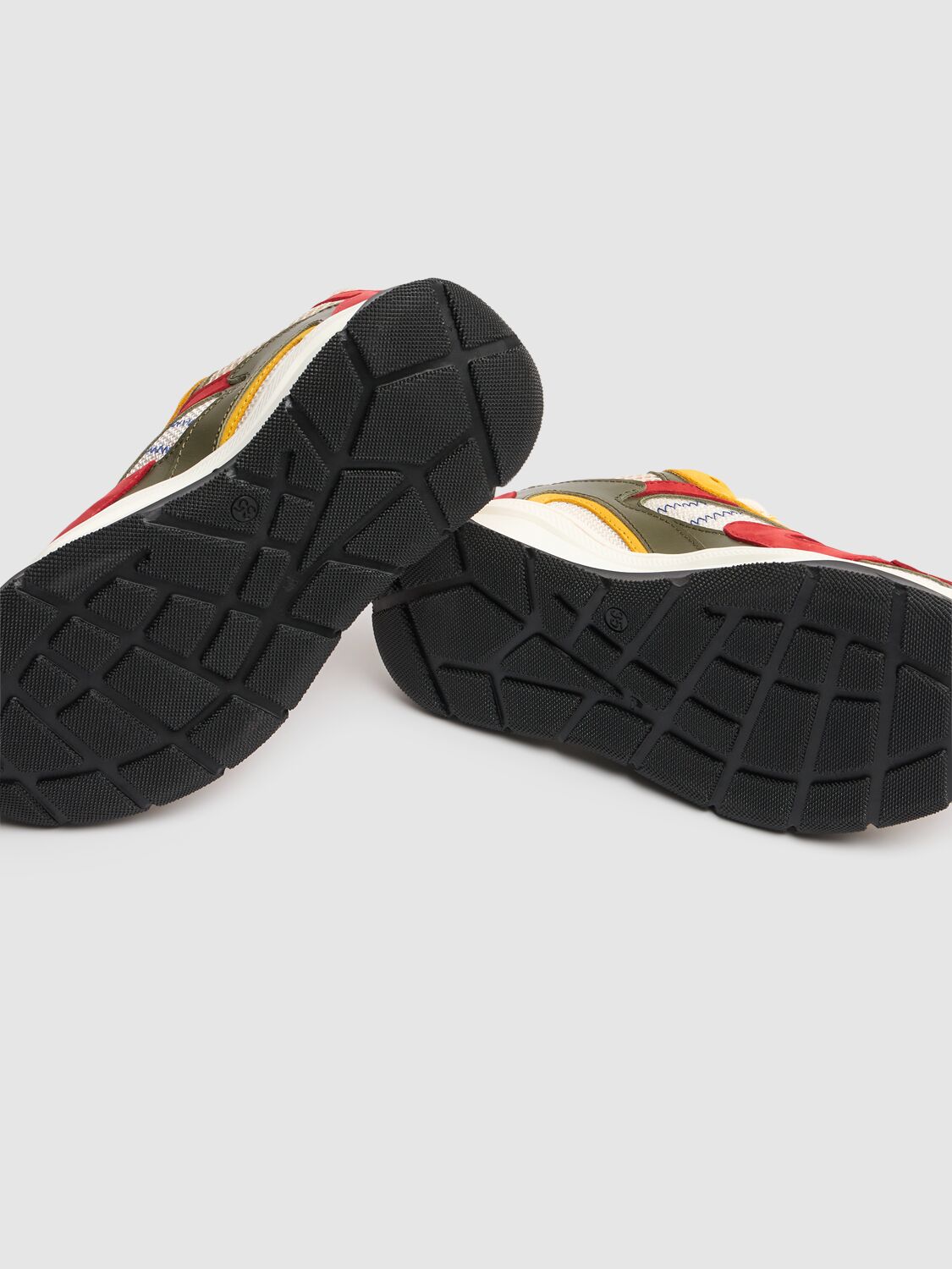 Dsquared2 Lace-up Leather Sneakers W/logo In Red/multi