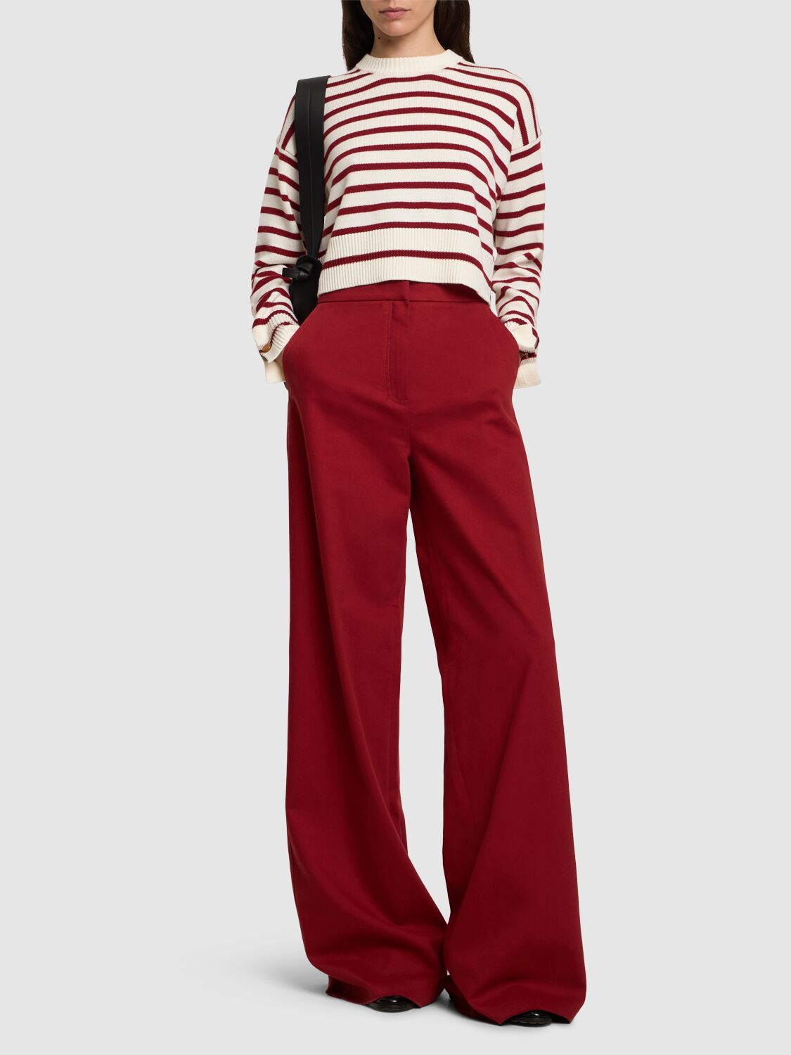 MAX MARA RUGGERO COTTON DRILL WIDE PANTS 