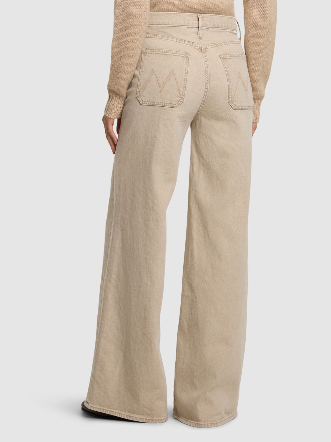Shop Mother The Patch Pocket Undercover Sneak Jeans In Beige