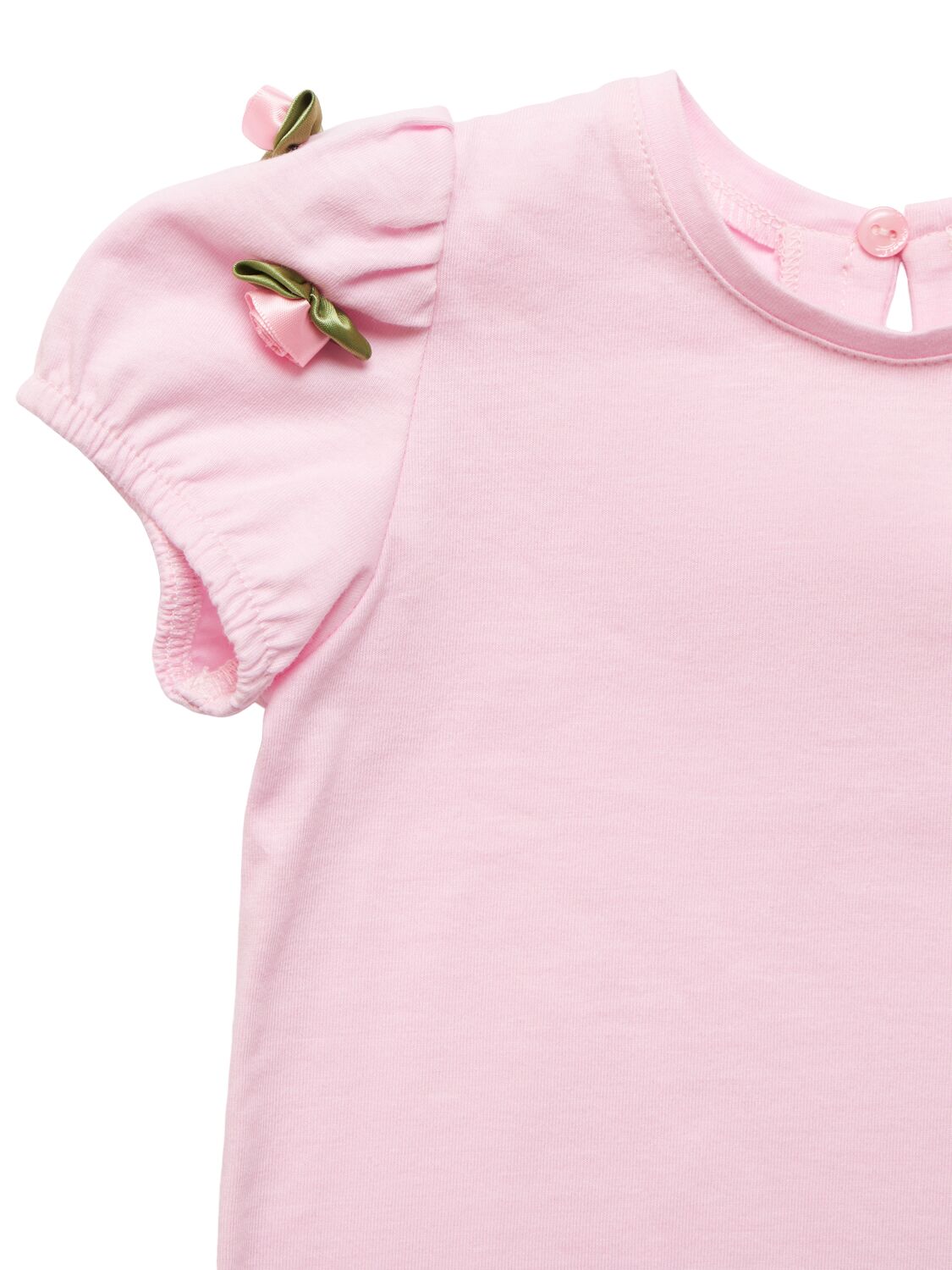 MONNALISA COTTON JERSEY T-SHIRT W/ APPLIQUÉ 