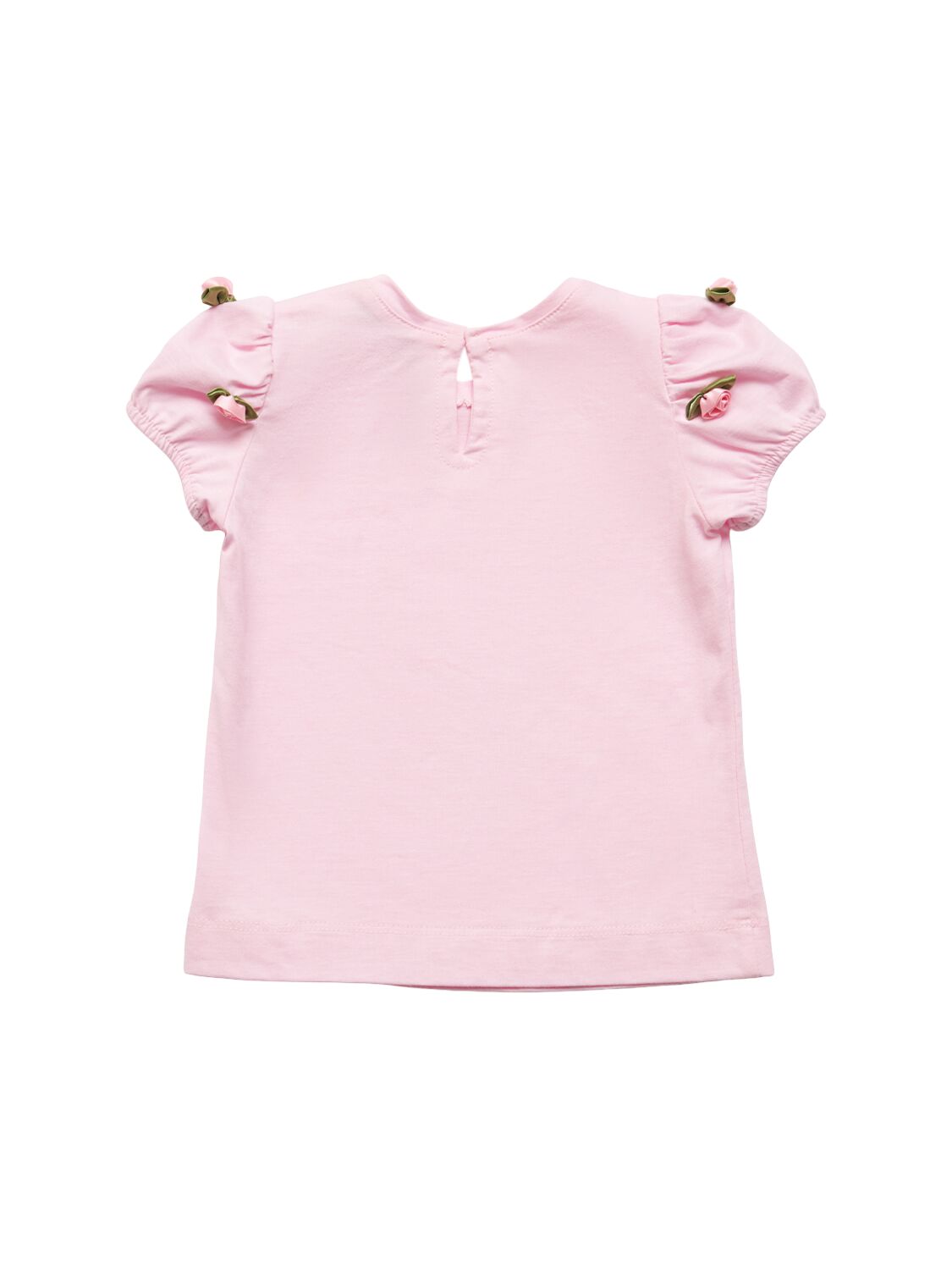 MONNALISA COTTON JERSEY T-SHIRT W/ APPLIQUÉ 