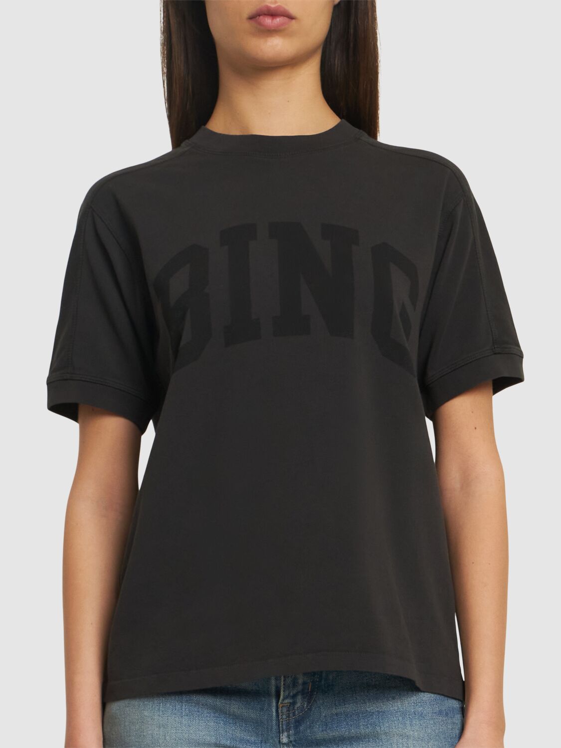 ANINE BING JAYLIN LOGO JERSEY T-SHIRT 