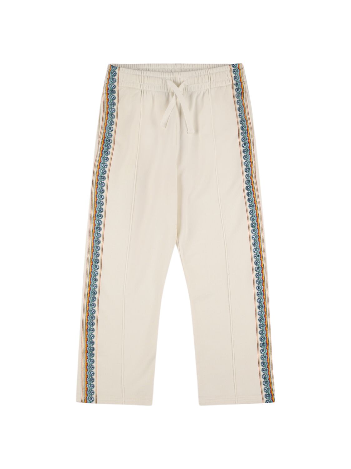 Casablanca Wave Print Organic Cotton Sweatpants In White