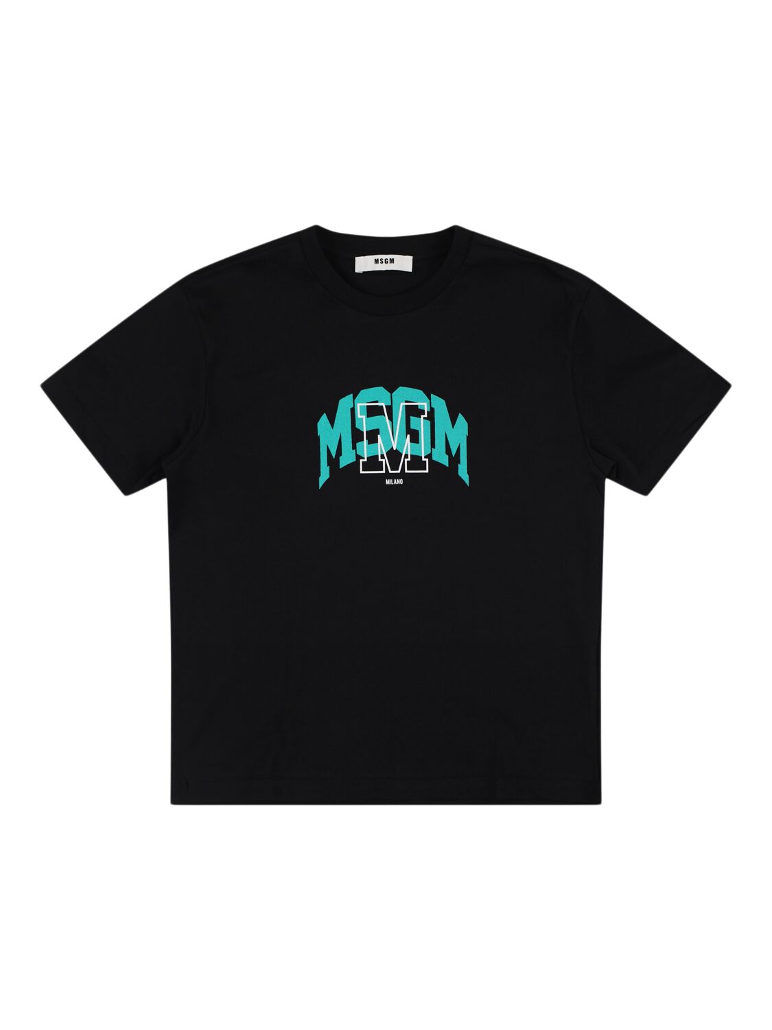Msgm Printed Cotton Jersey T-shirt In Black