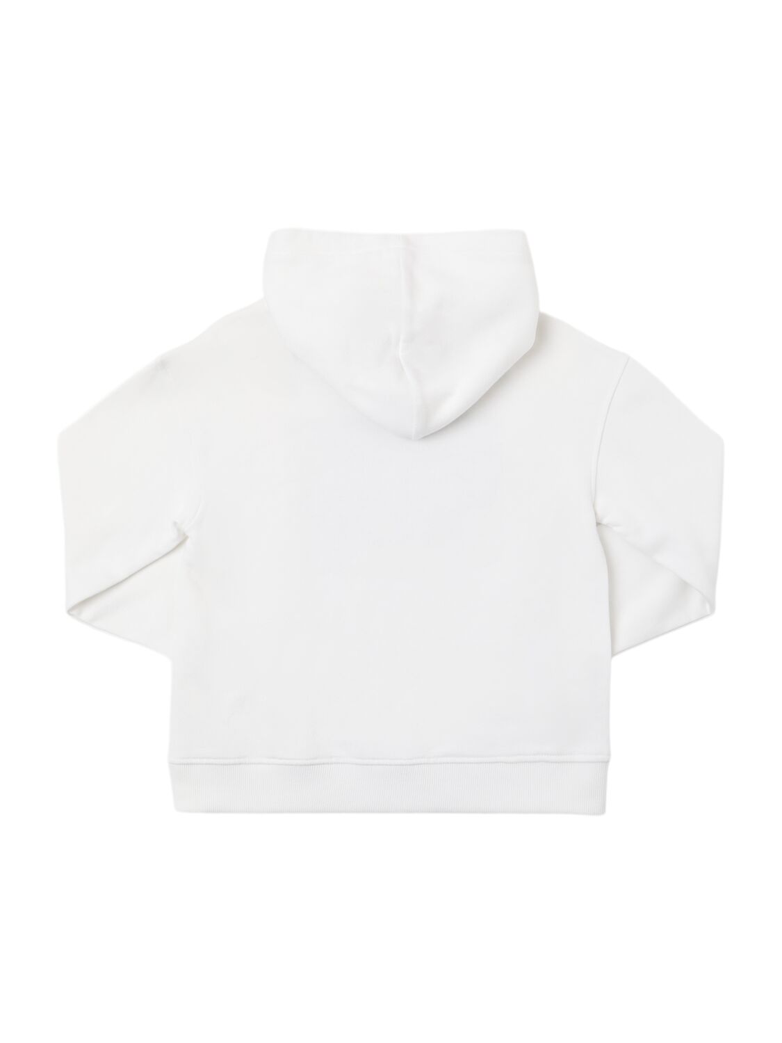 Moschino Printed Cotton Hooded Sweatshirt In White