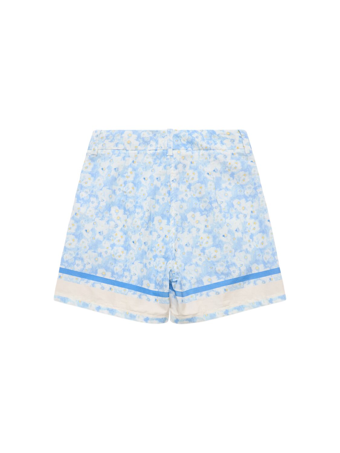 Philosophy Di Lorenzo Serafini Printed Cotton Poplin Shorts In Light Blue