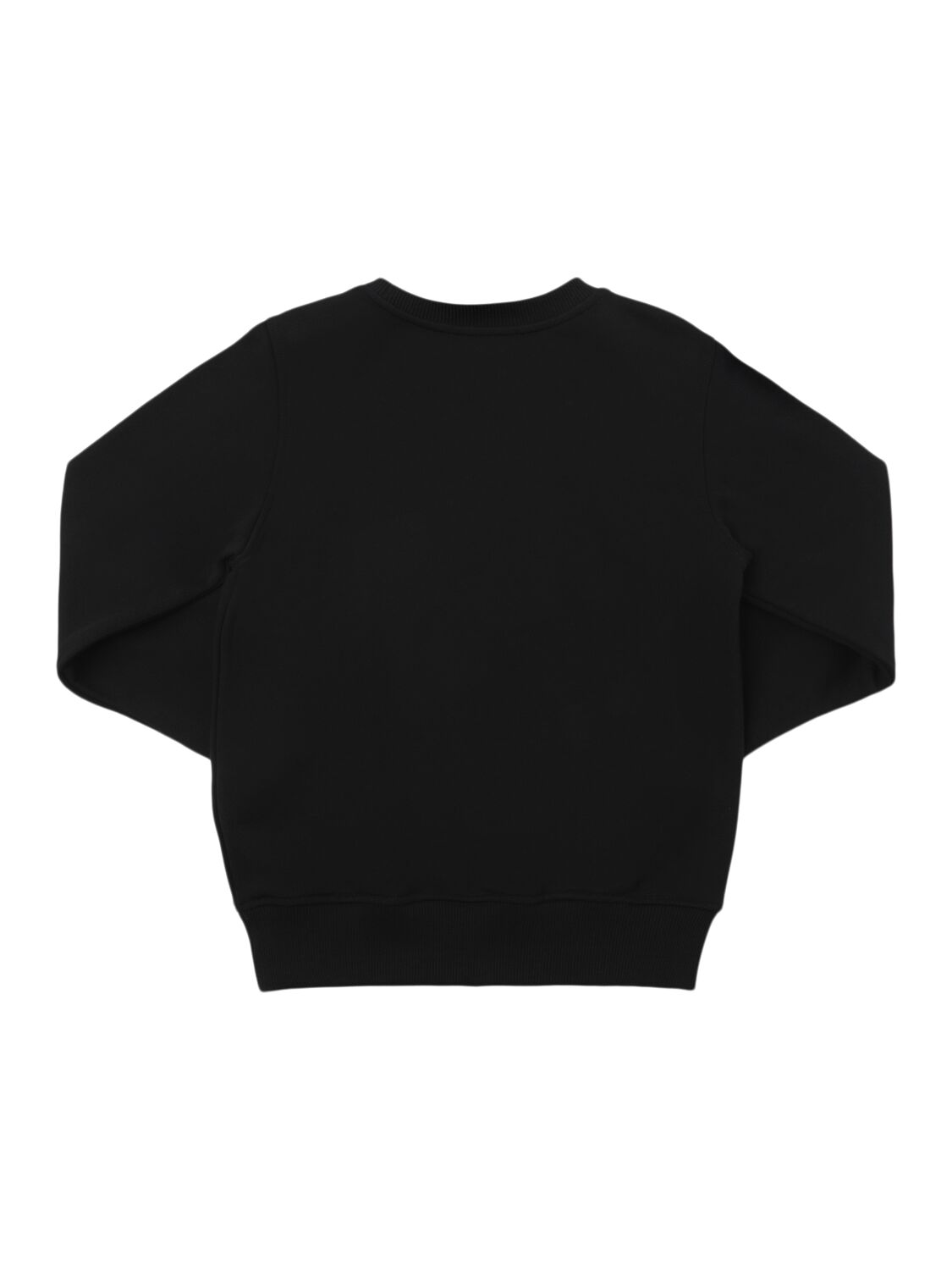 Shop Moschino Printed Cotton Crewneck Sweatshirt In Black