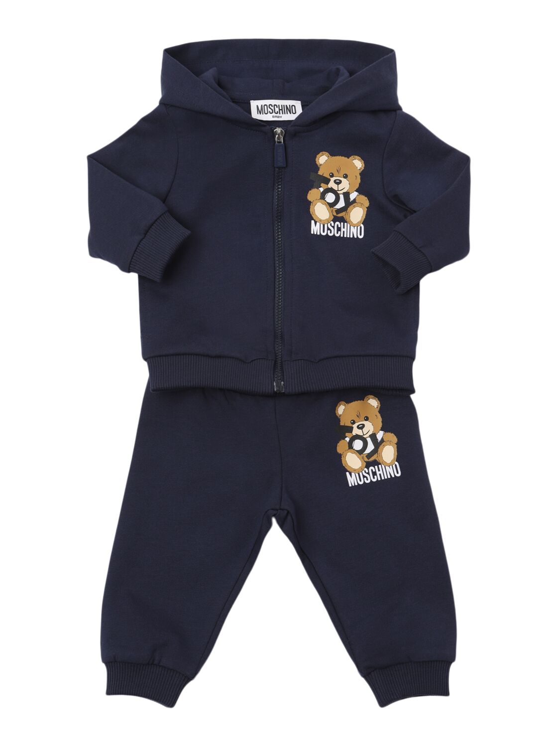 Moschino Zip-up Hoodie & Sweatpants In Navy