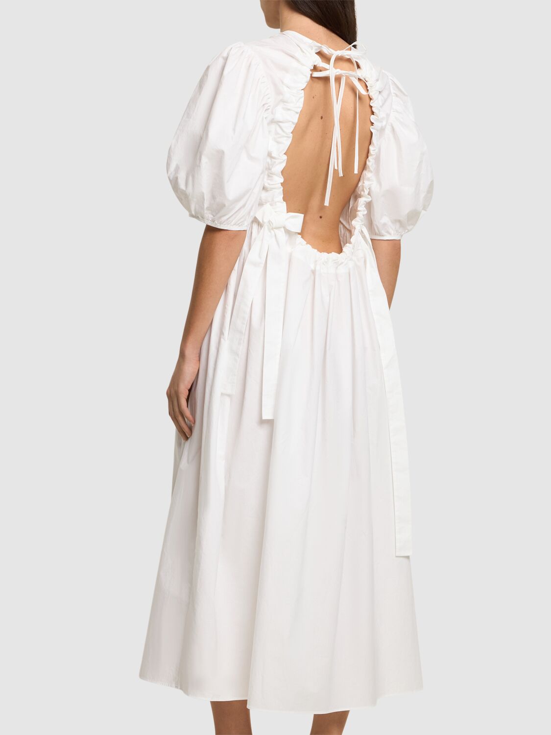 CECILIE BAHNSEN AILEY COTTON POPLIN MIDI DRESS 